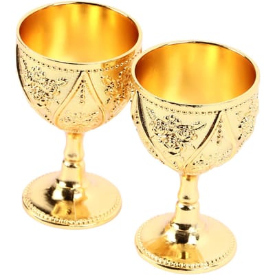2 Stuks Wijnglas Exquise 3D Reliëf Roos Bloem Patroon Decoratief Vintage Wijnglas Goud