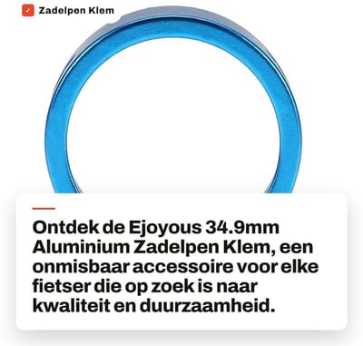 Dailygoods- Klem 34.9mm - Aluminium Beugel - Universele Montage - Geschikt voor Fietszadel - Lichtgewicht en Duurzaam - Eenvoudige Installatie - Zitbuis