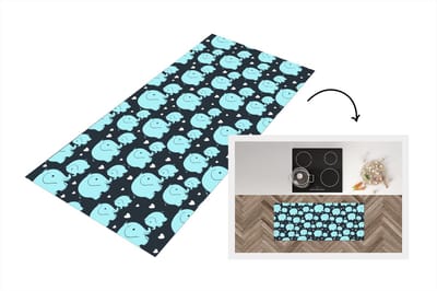 Keukenloper - Loper keuken - Patronen - Olifant - Hart - 120x50 cm - Keukenloper vinyl