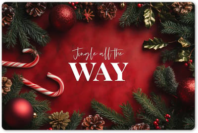 Placemats 45x30 cm - Placemat kunststof - 1 stuk - Kerst - Quote - Rood - Kerstballen - Borden onderleggers - Decoratie voor op tafel - Keuken tafeldecoratie accessoires - Vinyl onderlegger - Tafelversiering