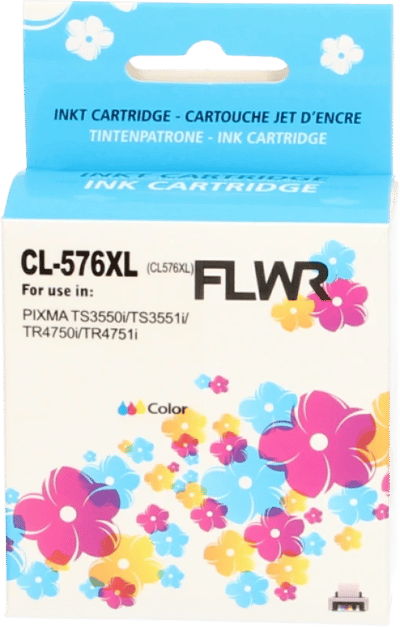 FLWR inktcartridge voor Canon 576XL Kleur - Premium Huismerk Canon 576 inkt (Kleur - hoge capaciteit) o.a. geschikt voor Canon PIXMA TR4755i, Canon PIXMA TR4756i, Canon PIXMA TR4751i, Canon PIXMA TS3751i, Canon PIXMA TS3752i