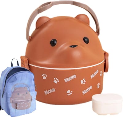 Lunchbox Beer - Isolatie Lunchbox - Eten Meenemen - Schattig Beer Ontwerp - 15.6 cm Hoog - Koffie