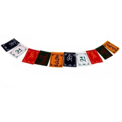 10 stuks string Tibetaanse Guanyin Zes Karakters Mini Kleurrijke Gebedsvlaggen Vijf Kleuren Flanel Boeddhistische Ceremonievlag Paardenvlag Dakrand
