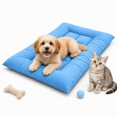 Huisdierenmat - Bankbed - Hondenkussen - 75x50 cm - binnen en buiten - Blauw