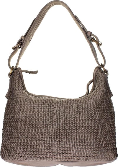 Dames Handtas - Schoudertas Tote - Dagelijks Gebruik - Gevlochten Leer Detail - 23 x 22 x 13 cm - Grijs