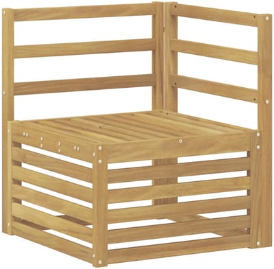 vidaXL - Buitenhoekbank - Massief - Acacia - Hout - Wit - 63 - x - 63 - x - 73 - cm
