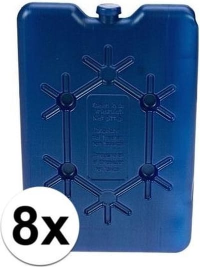 Plat koelelement 200 gram - 8x - 11 x 16 cm - Koelelementen voor koelboxen/koeltassen - Outdoor en kamperen