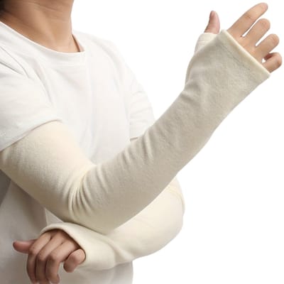 Livano Armwarmers Dames - Armstukken - Winter Polswarmers - Duimopening - Wit