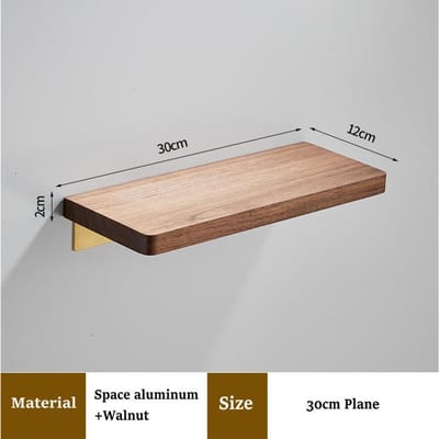 Walnoot schappen Badkamer Houten opbergrek wand Hangende opbergruimte één voorwand met handdoekstang plank beige