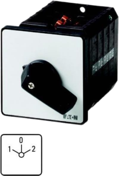 Eaton Omschakelaar, T5B, 63 A, inbouw, 2 bouweenheid(en), contacten: 4, 60 °, vergrendelend, met 0-stand, 1-0-2, designnummer 8211, 093094