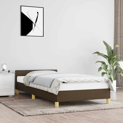 vidaXL - Bedframe - zonder - matras - 90x200 - cm - stof - donkerbruin