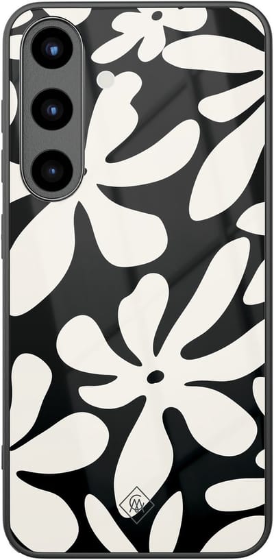 Casimoda® hoesje - Geschikt voor Samsung Galaxy S25 - Noir Bloom - Luxe Hard Case Zwart - Backcover telefoonhoesje - Zwart