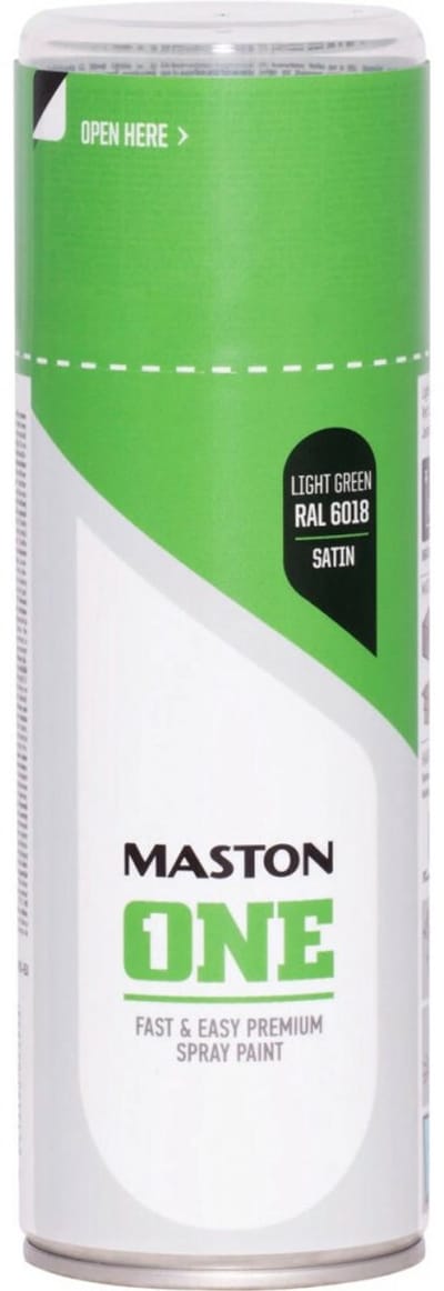 Maston ONE - spuitverf - zijdeglans - geelgroen (RAL 6018) - 400 ml - spuitbus verf