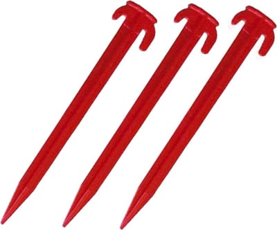 48x Tent haringen van kunststof halfrond 20 cm - Tentharingen - Kampeerspullen - Tent opzetten camping/outdoor