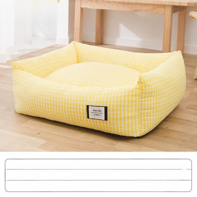 Niche pour chien à carreaux coréenne pour chiens de petite et moyenne taille Teddy Bichon Lit pour chien toutes saisons Niche pour chat Niche pour animaux de compagnie pour sommeil profond XL :75*60*23cm