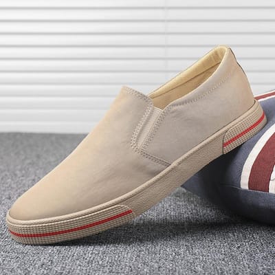 Nieuwe Lente Canvas Schoenen voor Heren Luie Mannen Koreaanse Stijl Casual Oude Peking Schoenen voor Heren 44 beige