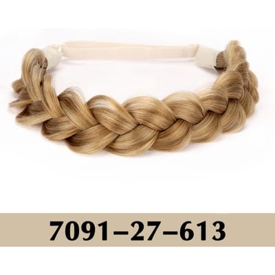 Brede Vissengraat Gevlochten Synthetische Modieuze Haar Hoofdband Hairextensions Verstelbare Twist Elastiek Voor Vrouwen beige