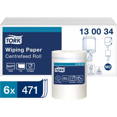 Tork 130034 6st Wiper 415 Perf M rol 1-lgs wit 165 mtr x 20 cm doos à 6 rol/471 vel (130034)