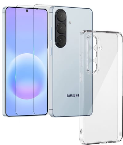 Hoesje geschikt voor Samsung A57 Transparant - 2x screenprotector - beschermglas screen protector - Anti Shock hoesje case