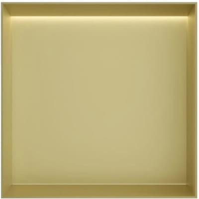 Hotbath &More Inbouwnis - 30 x 30 x 10 cm - Frameless - met LED-verlichting - Geborsteld Messing PVD