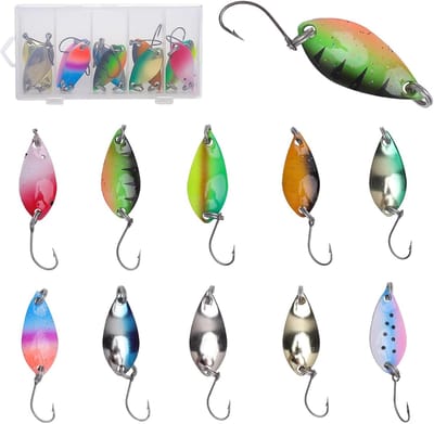 SnelShoppen - 10 Stuks Forellepelset 2,5g/3,5g/5g - Multicolor Kunstaas Spinner voor Vissen - Perfect voor Snoek, Snoekbaars, Baars en Forel - Inclusi