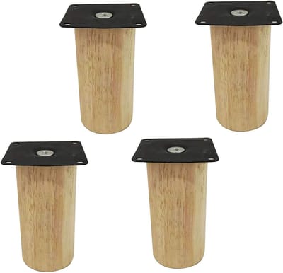 Set meubelpoten - Houten poten - Meubels verhogen - Massief rubberhout - 15 cm - Houtkleur