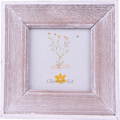 Clayre & Eef Fotolijst 7x7 cm Bruin Wit Hout Vierkant Fotokader