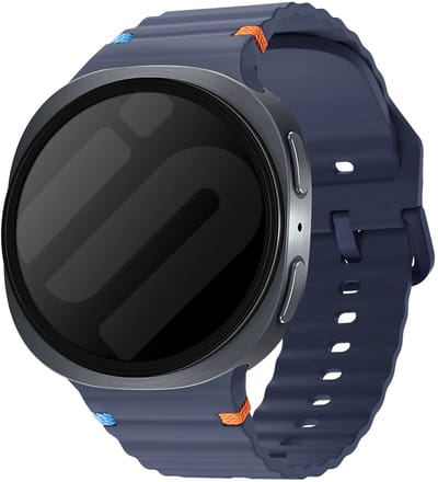 Strap-it Wave siliconen bandje met gespsluiting geschikt voor Samsung Galaxy Watch 9 (40/44mm) / Watch 8 (40/44mm) / 8 Classic (46mm) - donkerblauw