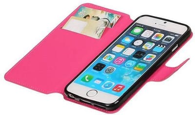 Cross Pattern TPU Bookstyle Hoesje - Wallet Case Telefoonhoesje - Geschikt voor iPhone 6/6s Roze