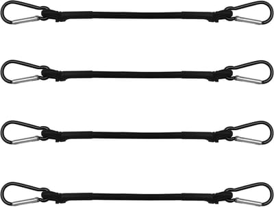 Set van 4 sterke 30 cm elastische koorden met haken en karabiners voor bagage en outdoor gebruik