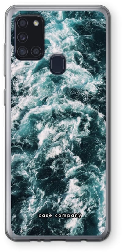 Case Company® - Hoesje geschikt voor Samsung Galaxy A21s hoesje - Zee golf - Soft Cover Telefoonhoesje - Bescherming aan alle Kanten en Schermrand