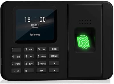 Aanwezigheid Systeem - Biometrische Tijdklok - Bedrijfsregistratie - Vingerafdruk Scanner - Zwart