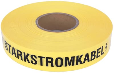 Waarschuwingsband Let op Sterke Stroomkabel 75m Traceringsband Aardekabel Zwart Geel