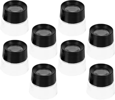 Juweliersloep Set - Vergrootglas Zakloep - Detail Analyse - Ergonomisch Cilindrisch - 8 Stuks - Zwart