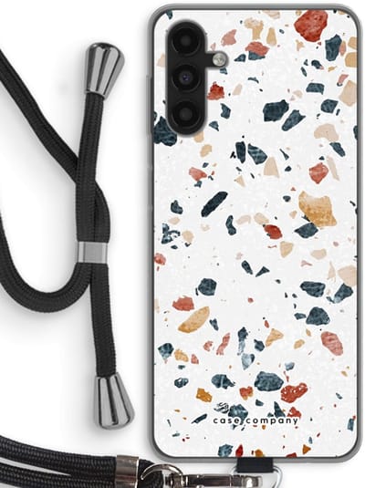 Case Company® - Hoesje met koord geschikt voor Samsung Galaxy A13 5G hoesje met Koord - Terrazzo N°4 - Telefoonhoesje met Zwart Koord - Bescherming aan alle Kanten en Over de Schermrand