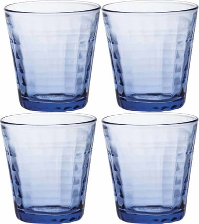 Duralex Drinkglazen Prisme - 4x stuks - blauw - 220 ml - waterglazen