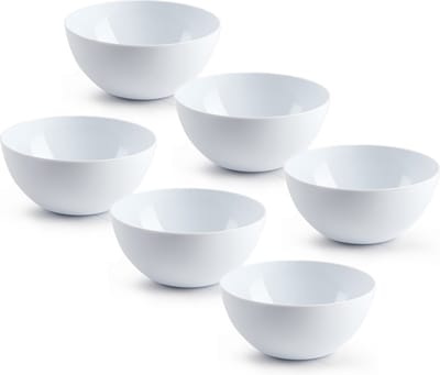 Plasticforte kommetjes/schaaltjes - 6x - dessert/ontbijt - kunststof - D17 x H8 cm - ivoor wit - BPA vrij