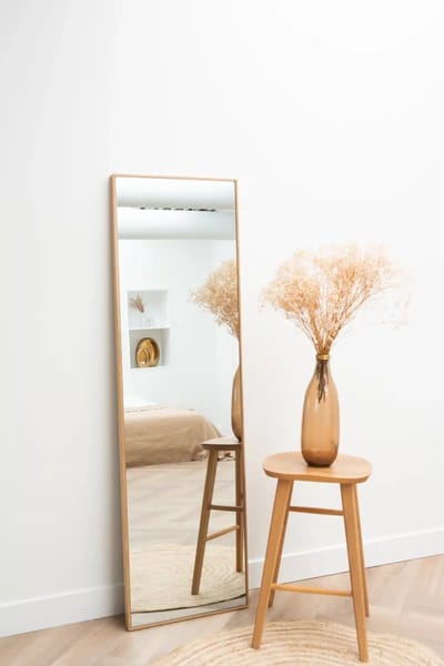 Nordic Style® Rechthoekige spiegel 170x50cm - Naturel Eiken hout - Scandinavische Spiegels - Vierkant - Pas spiegel - Staande spiegel - Kleedkamer spiegel - Pas