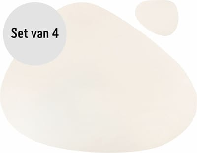 Krumble Placemat en onderzetter - 4 stuks - Design placemat set met onderzetter - Wit