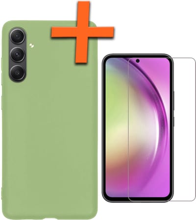 Hoes - Met Screenprotector - Geschikt voor Samsung Galaxy A54 - Sterk & Shockproof - Back Cover - Siliconen Case - Telefoon Hoes - Groen