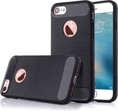 Geborsteld Hoesje geschikt voor Apple iPhone 6s / 6 Soft TPU Gel Siliconen Case Zwart iCall