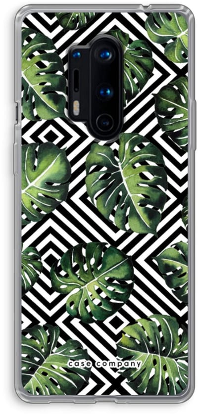 Case Company® - Hoesje geschikt voor OnePlus 8 Pro hoesje - Geometrische jungle - Soft Cover Telefoonhoesje - Bescherming aan alle Kanten en Schermrand