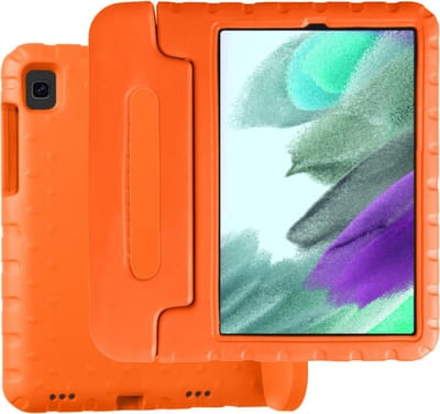 Hoesje Geschikt voor Samsung Galaxy Tab A7 Lite - Kinderhoes Shockproof Bumper - Kidsproof Case - Tablet Hoes - Kinder Hoes Cover - Oranje