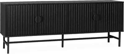 sweeek - Tv-meubel, gegroefd houtkleurig decor, bazalt