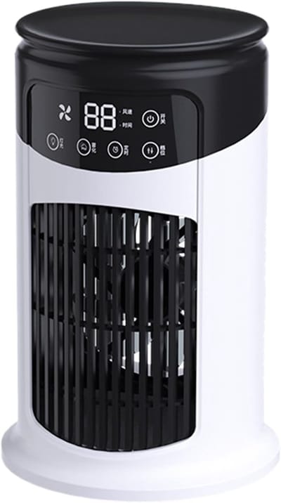 Draagbare Luchtkoeler Ventilator - 6 Snelheden, Luchtbevochtiger en Koelventilator voor Slaapkamer, Camping en Reizen
