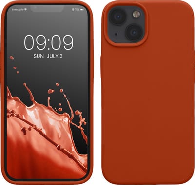kwmobile telefoonhoesje geschikt voor Apple iPhone 13 - Hoesje met siliconen coating - Smartphone case in roestoranje