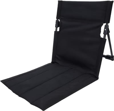 Strandstoel - Campingstoel - Tuinstoel - Klapstoel - Draagbare stoel met rugleuning - Opvouwbare stoel voor picknicks, kamperen en strand - Zwart