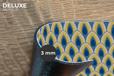 Placemats - 6 stuks - 45x30 cm - Placemat kunststof - Design - Patroon - Retro - Geel - Blauw - Borden onderleggers - Decoratie voor op tafel - Keuken tafeldecoratie accessoires - Vinyl onderlegger - Tafelversiering