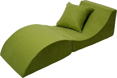 Comfortabele Groene Vouwbank met Multifunctioneel Poef en Tafel