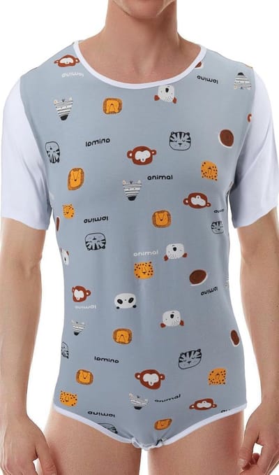 Heren Bodysuit Romper met Knoppen bij Kruis - Comfortabele Katoen Onesie voor Mannen